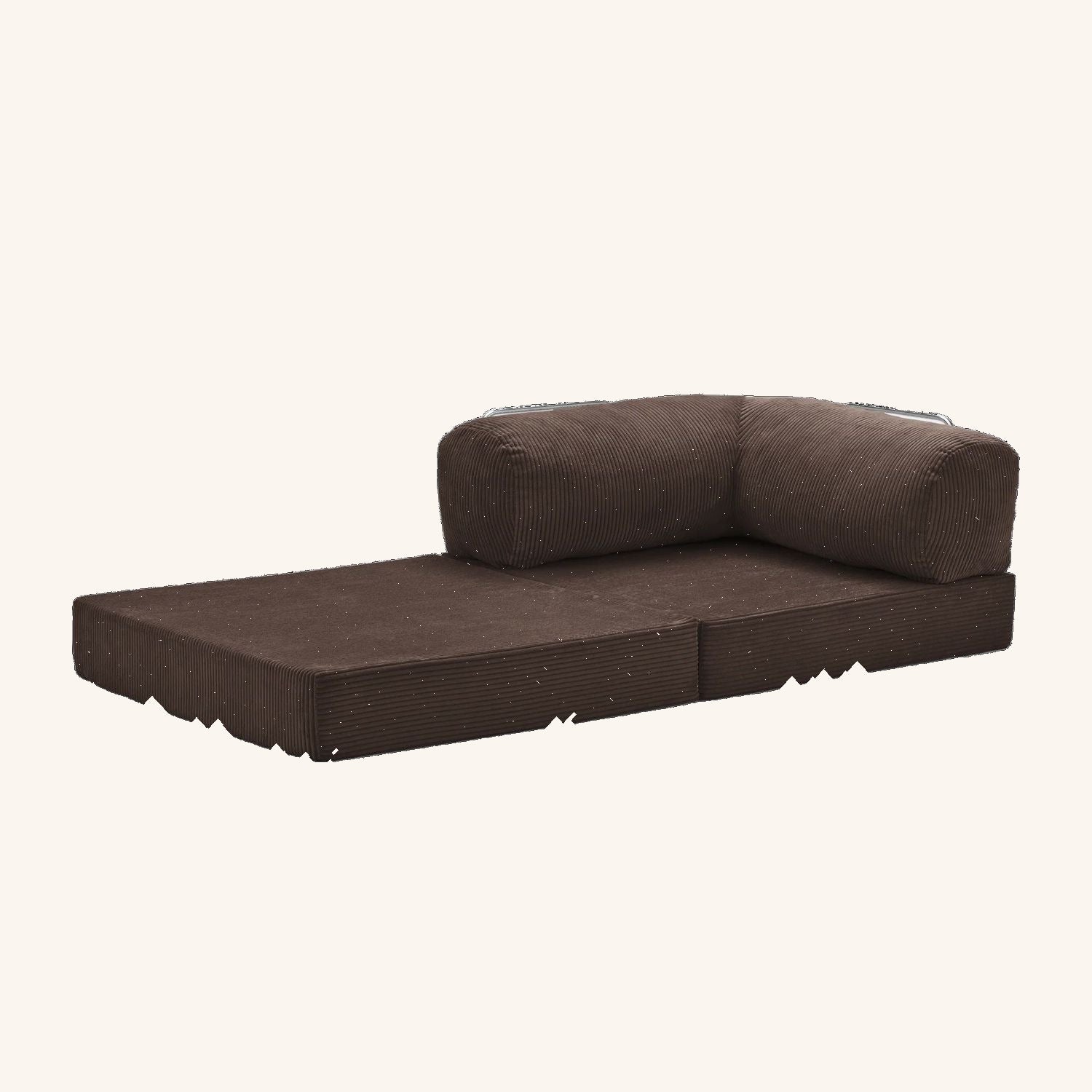 The same Cloud Single unfolded flat into a low single bed.