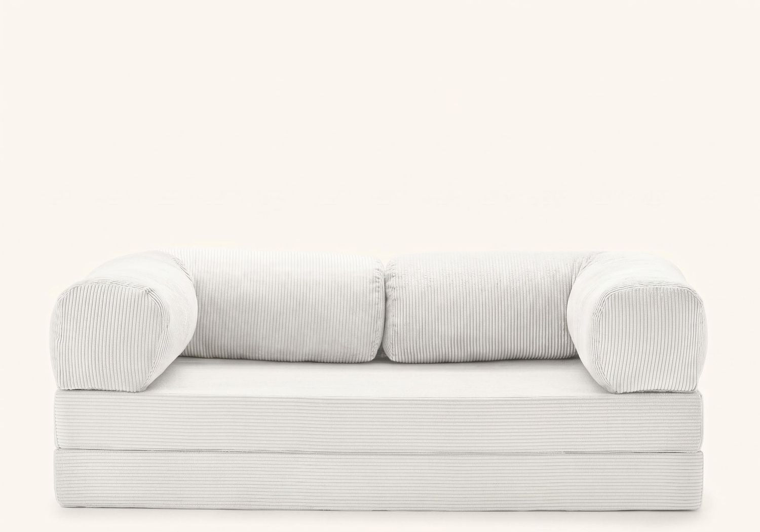 The Cloud Sofa folded up as a seat, shot square against a pale studio ground.